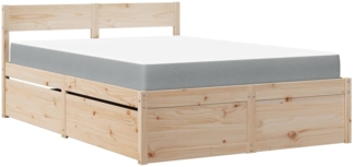 vidaXL Bett mit Schubladen und Matratze 120x200 cm Massivholz Kiefer 3281901