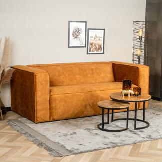 Bronx71 Samt Sofa Memphis 2,5-Sitzer ockergelb/cognac