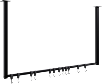 CLP Kleiderstange Fenton aus Metall für Deckenmontage mit 12 Kleiderhaken,100x60 cm