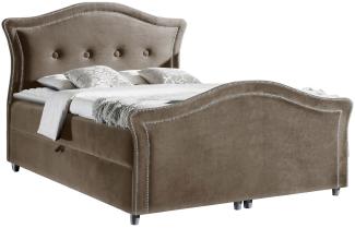 Boxspringbett Bedran Lux, Braun, 200 x 200 cm