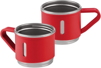 Kaffee/Espresso Becher, 2-teilig, rot, matt, 150 ml