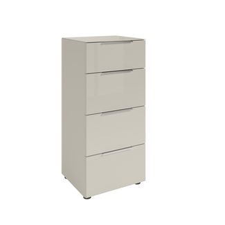 Hochkommode >Santorin< Glasfronten in Kaschmir - 45x99x40cm (BxHxT)