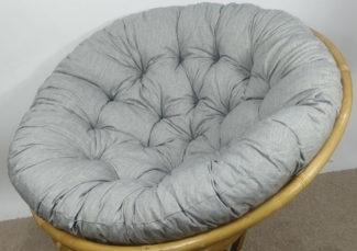 Rattani Polsterauflage Polster Kissen Auflage für Rattan Papasansessel / Papasan, Stoff Boheme Leinen Fb. anthrazit (beige - anthrazit)
