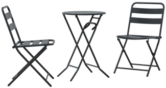 vidaXL Bistrogarnitur 3 pcs Anthrazit Stahl 42010316