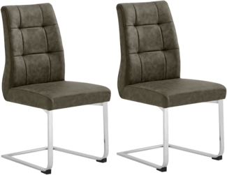 Esszimmerstuhl >MARLEN-XXL< (2er-Set) in braun aus Microfaser - 47x96x62 (BxHxT)