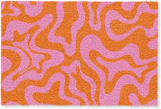 MuchoWow Fußmatte Muster - Rosa - Orange - Abstrakt - Modern, Rechteckig, innen Schmutzfangmatte, Tür, Schmutzfänger Flur, Teppich, 60x40 cm