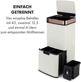 Royal Trash Rose Gold Sensor-Mülleimer 72 Liter Edelstahl Roségold