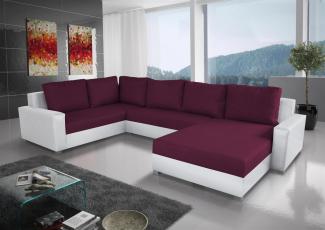 Couchgarnitur GRADO mit Schlaffunktion Otto. Rechts Weiss/ Violett