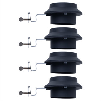 4er Set Solar-Dachrinnenleuchten, anthrazit, L 16 cm