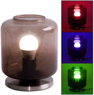 RGB LED Tischleuchte aus Glas, chocolate, H 21,5 cm