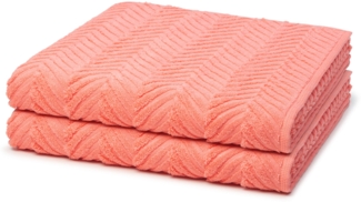 Ross Sensual Skin Zopf 2 tlg. Frottier-Set - 2 X Duschtuch (75 X 140cm) - 500 g/m2 - Peach Pink