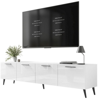 Lookway TV-Schrank AURA 200 cm in Weiß mit Griffen Breite 200 cm