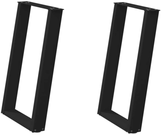 vidaXL Esstischbeine U-Form 2 Stk. Schwarz 50x(72-73) cm Stahl 4012784