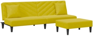 vidaXL 2-tlg. Sofagarnitur mit Kissen Gelb Samt 3216266
