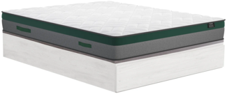 Vente-unique - Set aus Bettgestell mit Bettkasten mit Schublade + Taschenfederkernmatratze - 140 x 190 cm - Stärke 22 cm - Weiß - PRESTIGE von YSMÉE