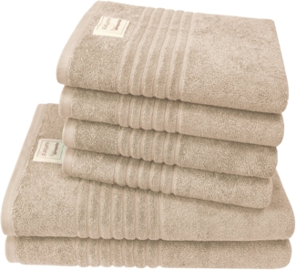 Dyckhoff Handtuch Set Nature, Frottier (Set, 6-St), 6er Set: 4x Handtücher, je 50 x 100 cm & 2x Badetuch 70 x 140 cm