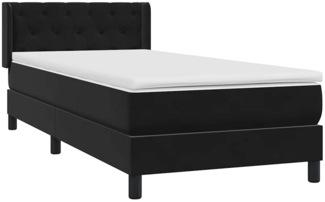 vidaXL Boxspringbett mit Matratze Schwarz 80x220 cm Samt 3318389