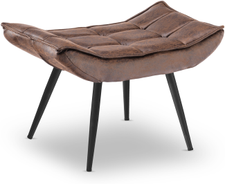MCombo Sitzhocker Fußstütze mit Metallbeinen 4779BR-2, Eleganter Hocker Ottoman Schminktisch für Wohnzimmer Schlafzimmer, Quadratisch, Mikrofaser, Braun, 40 x 69 cm