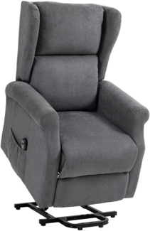 Fernsehsessel, elektrisch Relaxsessel mit Liegefunktion in Leinenoptik TV-Sessel mit Seitentasche & Fernbedienung,