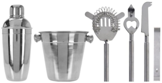 Neuetischkultur Cocktail Shaker Bar Set mit Shaker und Kühler 6-tlg. Edelstahl, Edelstahl, (6-tlg, 1 Shaker, 1 Kühler, 1 Barsieb, 1 Öffner, 2 Bar-Messer), Shaker Eiseimer Barsieb