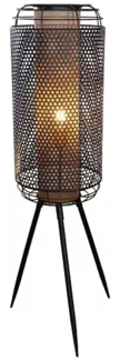 Stehleuchte, Metall, Schwarz, Gitter, Vintage, H 110 cm