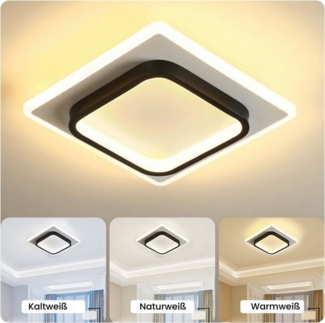 ibettertec Deckenleuchte LED Deckenleuchten Dimmbar deckenlampen 3-Farbige 22W 3000-6000k, LED fest integriert, Kaltweiß/Naturweiß/Warmweiß, orbicular Deckenlampe für Wohnzimmer Küche Schlafzimmer Flur Büro