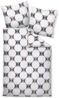 Janine Mako-Satin Bettwäsche 200x220,2x80x80 3 teilig J. D. 87103-10-622 weiß grau schwarz