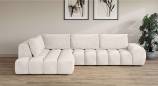 OTTO home Ecksofa AZITA klein, L-Form, elegant und bequem Designsofa in Bubble-Optik, lose Rückenkissen, traumhafte Steppung, Maße B/T/H: 296/176,5/89 cm
