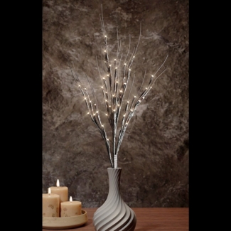 LED Lichterzweig Leuchtzweig Beleuchtung Warmweiß H60cm Batterie Außen