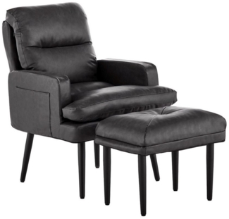 Ofcasa Relaxsessel Kunstleder Sessel Set (Relaxsessel mit Hocker), Fernsehsessel mit verstellbarer Rückenlehne, Sessel für Wohnzimmer