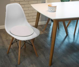 sunnypillow Stuhlkissen 4er Set Sitzkissen Filz Stuhlkissen rund Ø 36cm Filzkissen, Weiß