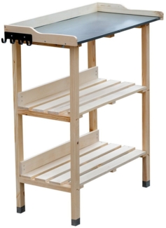 NYVI Pflanztisch Pflanztisch aus Holz 76 x 38 x 89 cm verzinkte Arbeitsplatte & Ablageboden, Outdoor & Indoor, Wetterfest, Gärtnertisch aus Holz