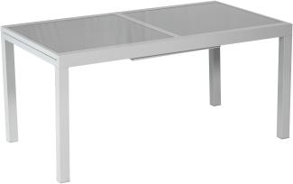 Ausziehtisch, 120 (180) x 90 x 75 cm, silber/grau