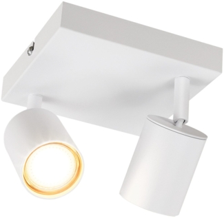 ZMH Deckenstrahler Wohnzimmer Deckenlampe 2 Flammig: Deckenleuchte GU10 Modern Strahler Weiß Küchenlampe Flur Deckenspot Innen Schwenkbar LED Spot für Schlafzimmer Küche Ohne Leuchtmittel