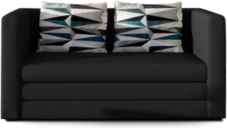 Eltap Neva Sofa (Sawana 14, Lima 75) mit Schlaffunktion, Schwarz, 70 x 62 x 132 cm