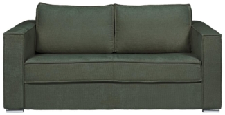 Vente-unique - Schlafsofa mit Matratze 3-Sitzer - Strukturstoff - Grün - Liegefläche 140 cm - Matratze 14 cm - LORETO