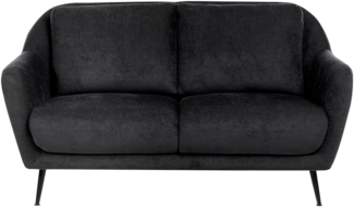 Sofa 2-Sitzer EIBY Chenillegewebe Schwarz