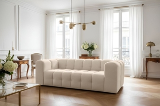 Sofa Designersofa SOLVIE 3-Sitzer in Stoff Tiffani Beige