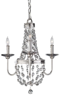 Kronleuchter, Deckenlampe, Nickel, D 47 cm