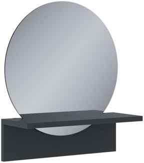 Badezimmerspiegel Elyra Schwarz 40x47.5 cm mit Ablage Vicco