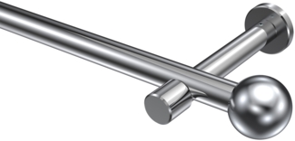 Gardinenstangen-Set Prestige Luino 120 cm, 1-läufig (ohne Ringe), 20 mm Ø Chrom