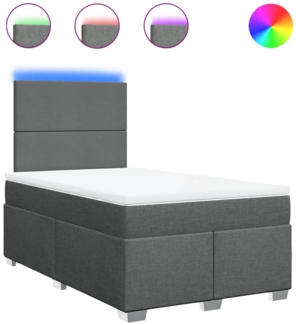 vidaXL Boxspringbett mit Matratze Dunkelgrau 120x190 cm Stoff 3292721
