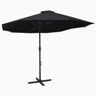 vidaXL Sonnenschirm mit Aluminium-Mast 460x270 cm Schwarz 47302