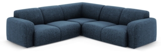 Micadoni Ecksofa Molino 5-Sitzer Chenille Königsblau