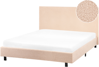 Bett mit Lattenrost Bouclé ALBI 120 x 200 cm Beige