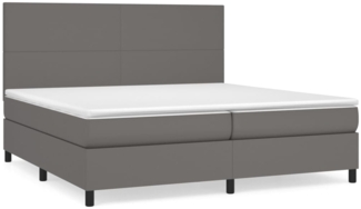 vidaXL Boxspringbett mit Matratze Grau 200x200 cm Kunstleder 3142747