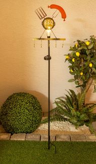 Näve Solar-Gartenleuchte LED mit Dämmerungssensor BBQ Time 130 x 27 cm rostbraun