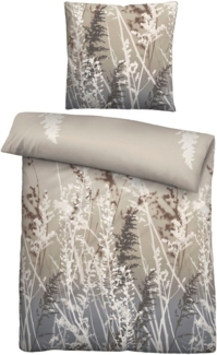 biberna Feinbiber Bettwäsche 0004103 GRÄSER, taupe, 1x 135x200 cm + 1x 80x80 cm