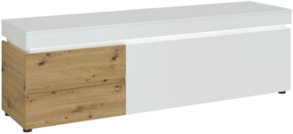 Lowboard Livia / Luci , Holzwerkstoff , Weiß, Holzfarben , 181 x 57 x 48 cm