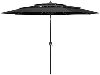 vidaXL Sonnenschirm mit Aluminium-Mast 3-lagig Anthrazit 3 m 313870